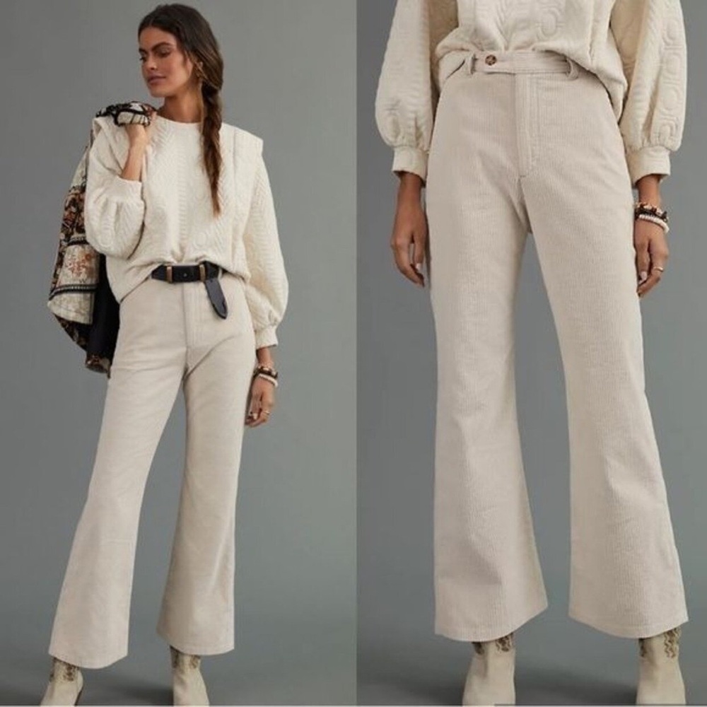 Levi’s white corduroy flare pants, style math club flare Levi’s pants.